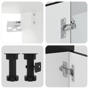 Konyhaszekrény Kalmar 2 pcs Fekete 80 x 46 x 81.5 cm Faanyag