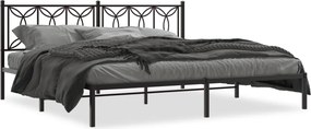 vidaXL fekete fém ágykeret fejtámlával 193 x 203 cm