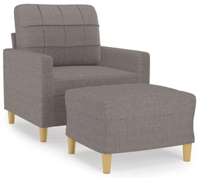 tópszínű szövet kanapéfotel lábtartóval 60 cm