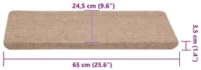 30 db bézs öntapadó lépcsőszőnyeg 65 x 24,5 x 3,5 cm