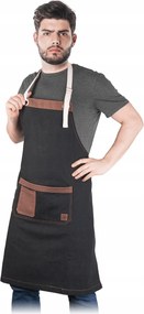 Pultos védőkötény, fekete-barna