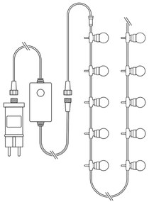 Nedis WIFILP03C20 - LED RGB Dekoratív lánc 20xLED/8 funkció 13m IP65 Wi-Fi Tuya