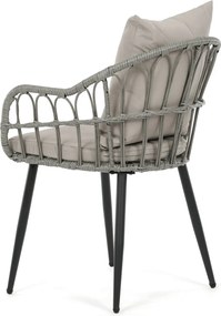 Kerti szék, fém, polyrattan, szürke, AZ-F1406 GREY