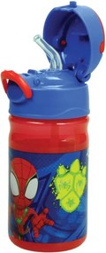 Pókember Spidey Dino Webs műanyag szívószálas kulacs akasztóval 350 ml