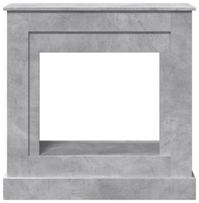 betonszürke szerelt fa kandallóburkolat 90 x 30 x 90 cm