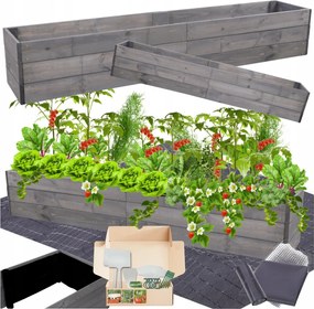 Zöldségtartó fa ágyás magasított virágtartó impregnáló 27x160x30