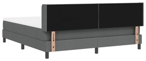 Boxspringágy matraccal - Sötétszürke, 180 x 200 cm, Szövet.