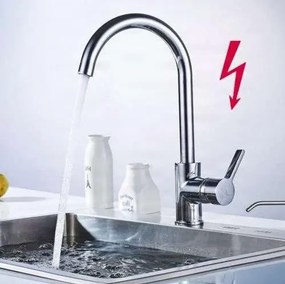 Alacsony nyomású EYN NT1220 konyhai csaptelep háromcsöves csatlakozással, króm felülettel