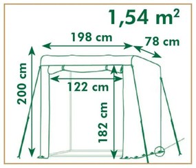 Zöldséges melegház 198 x 78 x 200 cm