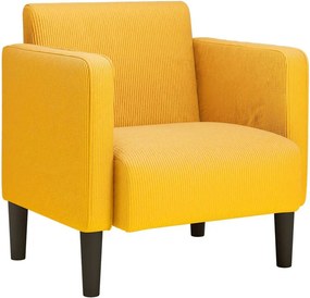 vidaXL világossárga kordbársony szövet kanapészék karfás szék 54 cm