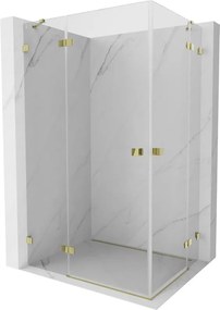 Mexen Lunar Duo zuhanykabin, balra nyitható, 120 x 100 cm, átlátszó, arany - 834-120L-100P-50-00