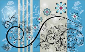 Fotótapéta Kék virágok vinil Elegancia a nappaliba 254x184 +ragasztó