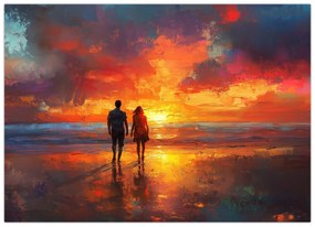Kép - Séta a tengerparton (70x50 cm)