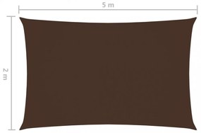 barna téglalap alakú oxford-szövet napvitorla 2 x 5 m