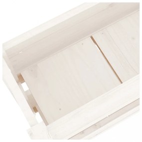 fehér tömör fenyőfa növénytartó 77x25x66 cm