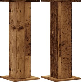 vidaXL 2 db antik fa színű szerelt fa növénytartó állvány 30x30x80 cm