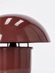 Borvörös fém asztali lámpa fém búrával (magasság 27 cm) Koppel – Bizzotto