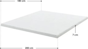 Felsőmatrac 180 x 200 cm 7 zónás memóriahabos