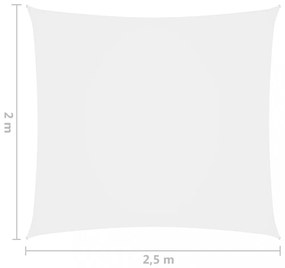 fehér téglalap alakú oxford-szövet napvitorla 2 x 2,5 m