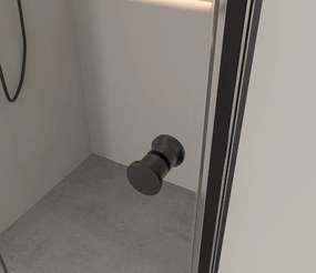 Erga Berlin, zuhanykabin összecsukható ajtóval 75 (ajtó) x 70 (fal) x 195 cm, 6mm átlátszó üveg, fekete profil, ERG-V02-BERLIN-D075G070-CL-BK