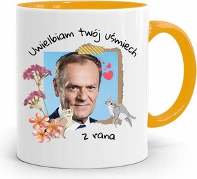 Donald Tusk Sárga Bögre Platform Ajándék fényképes nyomtatással