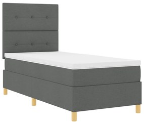 Box Spring Ágy Matracával Sötétszürke 90x200 cm Szövet
