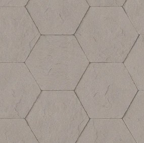 Fali tapéta hatszögletű beton szürke 427134