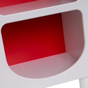 Piros-fehér könyvespolc 76x70 cm – Casa Selección