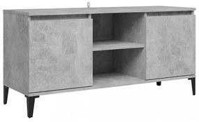 betonszürke TV-szekrény fémlábakkal 103,5 x 35 x 50 cm
