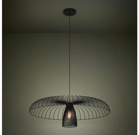 Eglo 390216 - Csillár zsinóron CHAMPERICO 1xE27/60W/230V 77 cm fekete