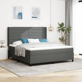 Boxspring Ágy Matracra Sötétszürke 180x200 cm Szövet