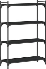 vidaXL 4 szintes fekete szerelt fa könyvespolc 80 x 30 x 120 cm