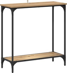 vidaXL Konzolasztal polcokkal kézműves tölgy 75 x 30.5 x 75 cm Faanyag