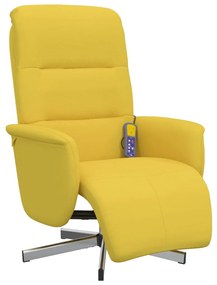 Citromsárga szövet dönthető masszázsfotel lábtartóval