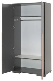Sötétszürke gyerek ruhásszekrény 98x195 cm London – Vipack
