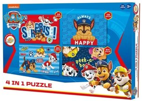 MANCS ŐRJÁRAT boldog kutyakölykök gyerek puzzle 4 az 1-ben, 19x29 cm