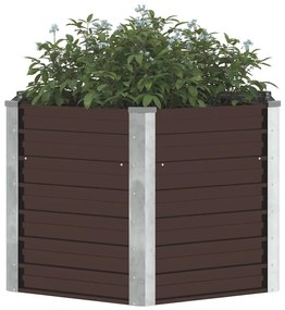 barna horganyzott acél kerti magaságyás 129 x 129 x 77 cm