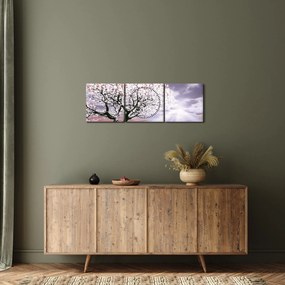 Piros fa kép (órával) (90x30 cm)