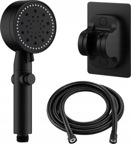 Zuhanyfej Zuhany szett 3az1ben Fekete Univerzális Fürdőszoba Hatékony