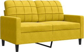 vidaXL kétszemélyes sárga bársony kanapé 120 cm