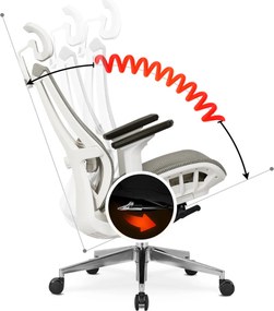 Forgószék ergonomikus kialakítással, bézs színben. SKY