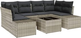 vidaXL Kerti Kanapé Szett párnával 8 pcs Világosszürke és Sötétszürke