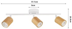Brilagi - Spotlámpa MODERN WOOD 3xGU10/8W/230V kaucsukfa/fehér