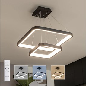 Brilagi - Fényerőszabályozható kábeles függeszték FALCON SLIM LED/78W/230V 50x50 cm fekete + távirányító