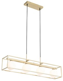 Design lógólámpa arany fehér üveggel 4-lámpás - Aniek