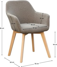 Dizájnos fotel, barna/bükk, CLORIN NEW