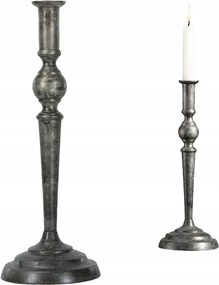 Gyertyatartó Kandeláber Loft Retro Ezüst Nappaliba Otthonra Erkélyre Teraszra 33cm