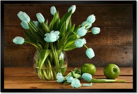 Poszter keretben 60x40 Menta tulipánok