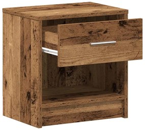 Antik fa színű éjjeliszekrény fiókkal 39x28x41 cm