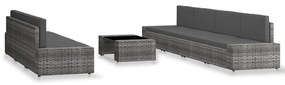 vidaXL 8 részes szürke polyrattan kerti ülőgarnitúra